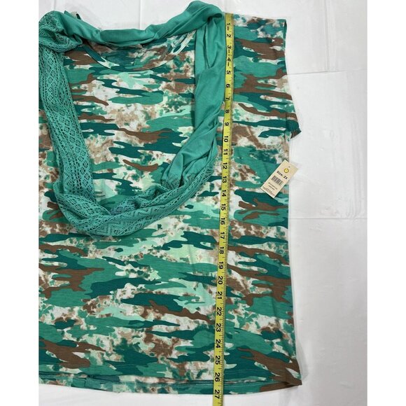 NWT bobbie brooks Women 2x knit top & scarf cap sleeves green Stretch - Picture 13 of 14